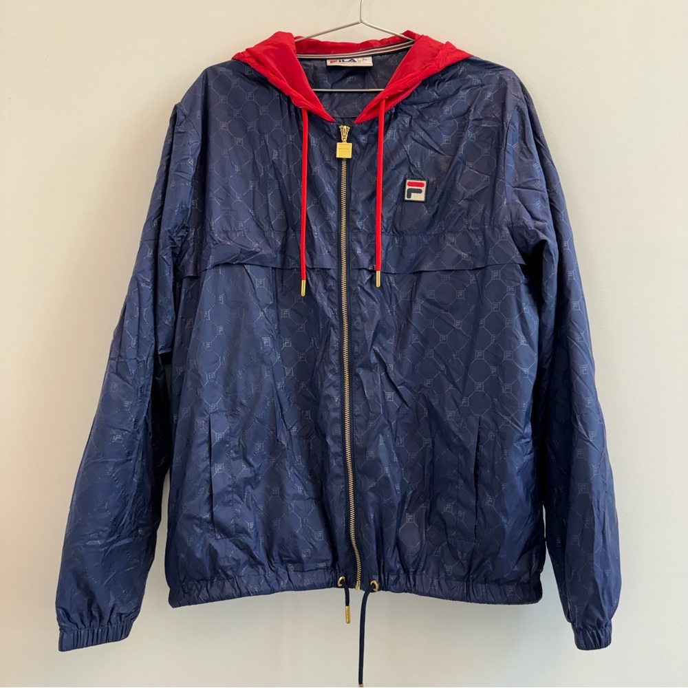 Fila Navy and Red Hooded Jacket